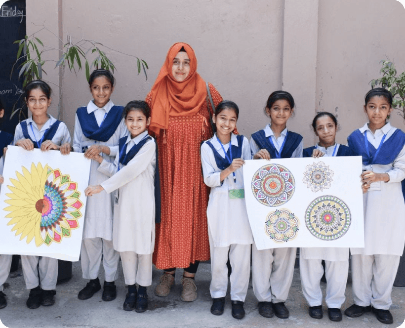 teacher with childrens